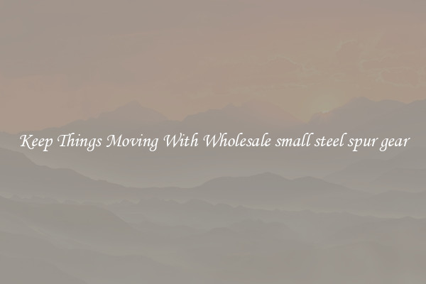 Keep Things Moving With Wholesale small steel spur gear