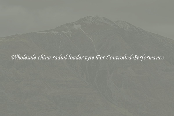 Wholesale china radial loader tyre For Controlled Performance