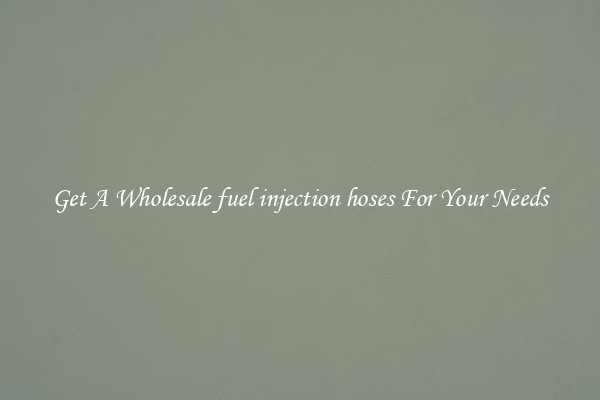 Get A Wholesale fuel injection hoses For Your Needs