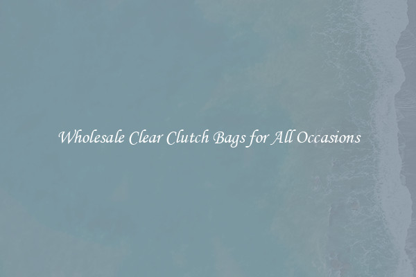 Wholesale Clear Clutch Bags for All Occasions