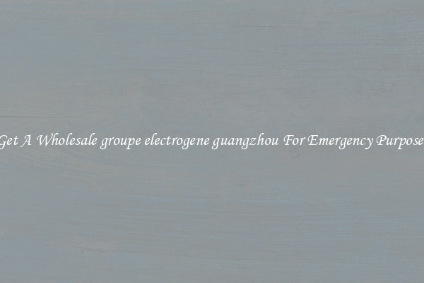 Get A Wholesale groupe electrogene guangzhou For Emergency Purposes