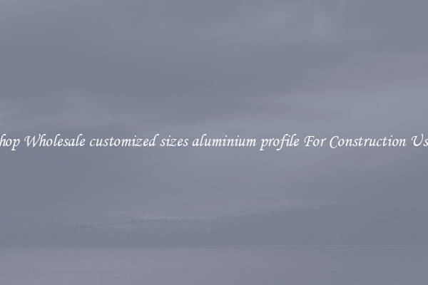 Shop Wholesale customized sizes aluminium profile For Construction Uses