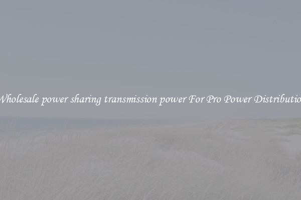 Wholesale power sharing transmission power For Pro Power Distribution